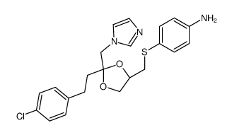 cas no 143393-27-5 is 4-({[(2S,4S)-2-[2-(4-Chlorophenyl)ethyl]-2-(1H-imidazol-1-ylmethy l)-1,3-dioxolan-4-yl]methyl}sulfanyl)aniline