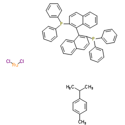 cas no 145926-28-9 is (R)-(+)-2,2'-bis(diphenylphosphino)-1,1’-binaphthalenechloro(p-cymene)ruthenium chloride