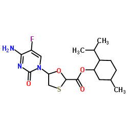 cas no 147126-75-8 is (2S,5R)-5-Fluoro cytosine-1-yl-[1,3]-oxathiolane-2-carboxylic acid menthyl ester (FCME)