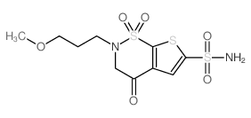 cas no 154127-41-0 is 3,4-Dihydro-2-(3-methoxypropyl)-4-oxo-2H-thieno[3,2-e]-1,2-thiazine-6-sulfonamide 1,1-dioxide