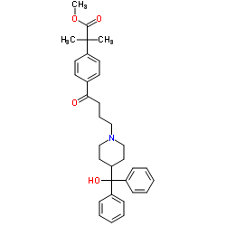 cas no 154477-55-1 is Methyl 2-(4-(4-((4-((4-hydroxyphenyl)(phenyl)methyl)piperidin-1-yl)oxy)butyl)phenyl)-2-methylpropanoate