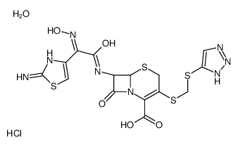 cas no 154776-45-1 is (6R,7R)-7-[[(2Z)-2-(2-amino-1,3-thiazol-4-yl)-2-hydroxyiminoacetyl]amino]-8-oxo-3-(2H-triazol-4-ylsulfanylmethylsulfanyl)-5-thia-1-azabicyclo[4.2.0]oct-2-ene-2-carboxylic acid,hydrate,hydrochloride