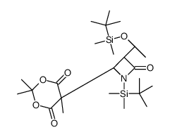 cas no 156630-84-1 is 5-[(2S,3S)-1-[tert-butyl(dimethyl)silyl]-3-[(1R)-1-[tert-butyl(dimethyl)silyl]oxyethyl]-4-oxoazetidin-2-yl]-2,2,5-trimethyl-1,3-dioxane-4,6-dione