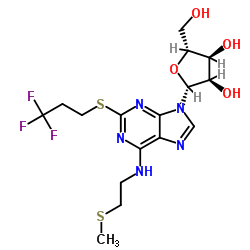 cas no 163706-58-9 is (2R,3S,4R,5R)-2-(hydroxyMethyl)-5-(6-((2-(Methylthio)ethyl)aMino)-2-((3,3,3-trifluoropropyl)thio)-9H-purin-9-yl)tetrahydrofuran-3,4-diol