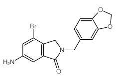 cas no 169043-96-3 is 6-AMINO-2-(BENZO[D][1,3]DIOXOL-5-YLMETHYL)-4-BROMOISOINDOLIN-1-ONE