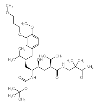 cas no 173338-07-3 is tert-butyl N-[(3S,5S,6S,8S)-8-[(3-amino-2,2-dimethyl-3-oxopropyl)carbamoyl]-6-hydroxy-3-[[4-methoxy-3-(3-methoxypropoxy)phenyl]methyl]-2,9-dimethyldecan-5-yl]carbamate