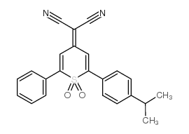 cas no 174493-15-3 is 2-(2-(4-ISOPROPYLPHENYL)-1,1-DIOXIDO-6-PHENYL-4H-THIOPYRAN-4-YLIDENE)MALONONITRILE