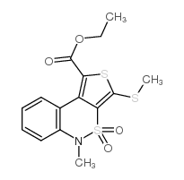 cas no 175276-42-3 is Ethyl 5-methyl-3-(methylthio)-4,4-dioxo-4,5-dihydro-4lambda6-benzo[c]thieno[3,4-e][1,2]thiazine-1-carboxylate