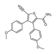 cas no 175276-46-7 is 5-CYANO-3,4-DI(4-METHOXYPHENYL)THIOPHENE-2-CARBOXAMIDE