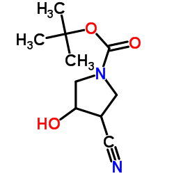 cas no 197143-33-2 is tert-Butyl 3-cyano-4-hydroxypyrrolidine-1-carboxylate