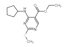 cas no 211245-62-4 is ethyl 4-(cyclopentylamino)-2-methylsulfanylpyrimidine-5-carboxylate