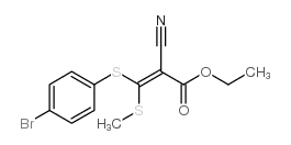 cas no 214330-98-0 is Ethyl3-(4-bromophenylthio)-2-cyano-3-(methylthio)acrylate