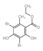 cas no 21855-46-9 is Benzoic acid,3,5-dibromo-2,4-dihydroxy-6-methyl-, ethyl ester