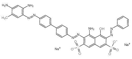 cas no 2429-83-6 is 2,7-Naphthalenedisulfonicacid,4-amino-3-[2-[4'-[2-(2,4-diamino-5-methylphenyl)diazenyl][1,1'-biphenyl]-4-yl]diazenyl]-5-hydroxy-6-(2-phenyldiazenyl)-,sodium salt (1:2)