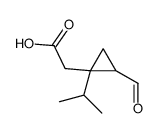 cas no 244793-47-3 is Cyclopropaneacetic acid, 2-formyl-1-(1-methylethyl)- (9CI)