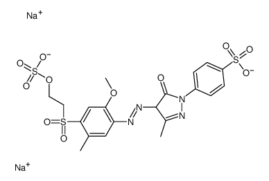 cas no 25664-81-7 is disodium p-[4,5-dihydro-4-[[2-methoxy-5-methyl-4-[[2-(sulphonatooxy)ethyl]sulphonyl]phenyl]azo]-3-methyl-5-oxo-1H-pyrazol-1-yl]benzenesulphonate