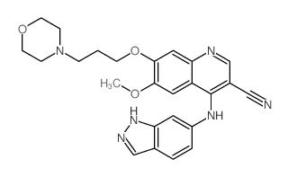 cas no 263170-58-7 is 4-((1H-INDAZOL-6-YL)AMINO)-6-METHOXY-7-(3-MORPHOLINOPROPOXY)QUINOLINE-3-CARBONITRILE
