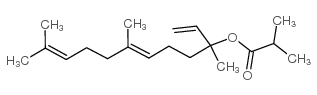 cas no 2639-68-1 is Propanoic acid,2-methyl-, 1-ethenyl-1,5,9-trimethyl-4,8-decadien-1-yl ester