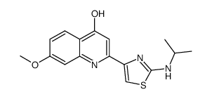 cas no 300831-05-4 is 2-(2-ISOPROPYLAMINO-THIAZOL-4-YL)-7-METHOXY-QUINOLIN-4-OL