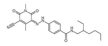 cas no 30449-81-1 is p-[(5-cyano-1,6-dihydro-2-hydroxy-1,4-dimethyl-6-oxo-3-pyridyl)azo]-N-(2-ethylhexyl)benzamide