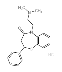 cas no 3122-01-8 is 1,5-Benzothiazepin-4(5H)-one,5-[2-(dimethylamino)ethyl]-2,3-dihydro-2-phenyl-, hydrochloride (1:1)