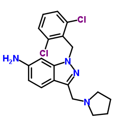 cas no 315203-39-5 is 1-(2,6-Dichlorobenzyl)-3-(1-Pyrrolidinylmethyl)-1H-Indazol-6-Amine