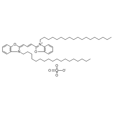cas no 34215-57-1 is 3,3'-Dioctadecyloxacarbocyanine perchlorate