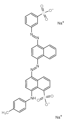 cas no 3529-01-9 is 1-Naphthalenesulfonicacid,8-[(4-methylphenyl)amino]-5-[2-[4-[2-(3-sulfophenyl)diazenyl]-1-naphthalenyl]diazenyl]-,sodium salt (1:2)