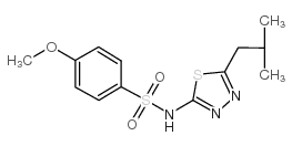 cas no 3567-08-6 is Benzenesulfonamide,4-methoxy-N-[5-(2-methylpropyl)-1,3,4-thiadiazol-2-yl]-
