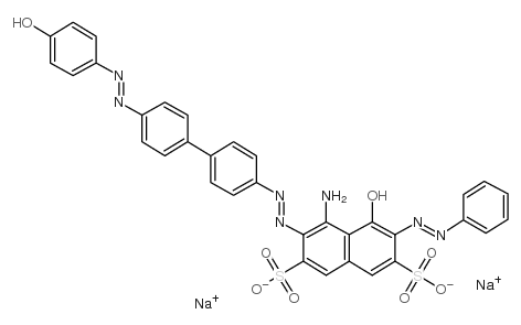 cas no 3626-28-6 is disodium 4-amino-5-hydroxy-3-[[4'-[(4-hydroxyphenyl)azo][1,1'-biphenyl]-4-yl]azo]-6-(phenylazo)naphthalene-2,7-disulphonate