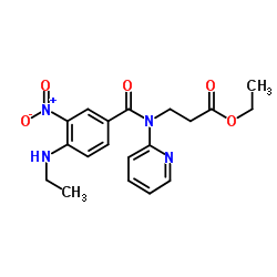 cas no 429659-01-8 is Ethyl 3-(4-(methylamino)-3-nitro-N-(pyridin-2-yl)benzamido)propanoate