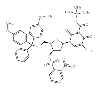 cas no 444717-23-1 is 1-(2'-DEOXY-3'-O-(4-NITROBENZENESULFONYL)-5'-O-(4,4'-DIMETHOXYTRITYL)-β-D-THREO-PENTAFURANOSYL)-3-(TERT-BUTYLOXYCARBONYL)THYMINE