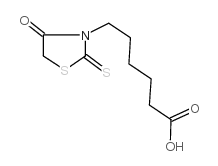 cas no 4649-06-3 is 6-(4-oxo-2-sulfanylidene-1,3-thiazolidin-3-yl)hexanoic acid
