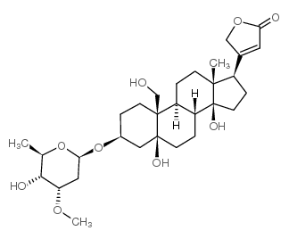 cas no 465-84-9 is (3beta,5beta)-3-[(2,6-dideoxy-3-O-methyl-beta-D-ribo-hexopyranosyl)oxy]-5,14,19-trihydroxycard-20(22)-enolide
