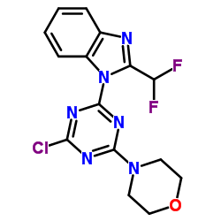 cas no 475111-38-7 is 4-(4-Chloro-6-(2-(difluoromethyl)-1H-benzo[d]imidazol-1-yl)-1,3,5-triazin-2-yl)morpholine