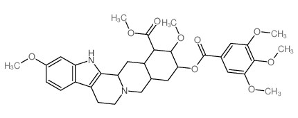 cas no 482-85-9 is Yohimban-16-carboxylicacid, 11,17-dimethoxy-18-[(3,4,5-trimethoxybenzoyl)oxy]-, methyl ester, (16b,17a,18b,20a)-