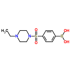 cas no 486422-70-2 is Boronic acid, B-?[4-?[(4-?ethyl-?1-?piperazinyl)?sulfonyl]?phenyl]?-