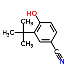 cas no 4910-04-7 is 4-Hydroxy-3-(2-methyl-2-propanyl)benzonitrile