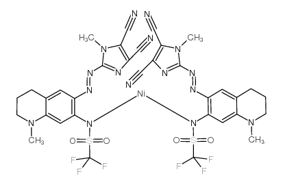 cas no 494197-74-9 is NICKEL, BIS[N-[6-[2-(4,5-DICYANO-1-METHYL-1H-IMIDAZOL-2-YL-KN3)DIAZENYL-KN1]-1,2,3,4-TETRAHYDRO-1-METHYL-7-QUINOLINYL]-1,1,1-TRIFLUOROMETHANESULFONAMIDATO-KN]-