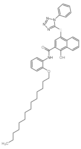 cas no 5084-13-9 is 1-hydroxy-4-(1-phenyl-1H-tetrazol-5-ylthio)-2'-tetradecyloxy-2-naphthanilide