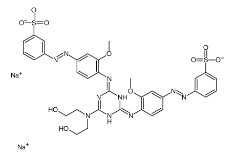 cas no 52238-69-4 is disodium 3,3'-[[6-[bis(2-hydroxyethyl)amino]-1,3,5-triazine-2,4-diyl]bis[imino(3-methoxy-4,1-phenylene)azo]]bis[benzenesulphonate]