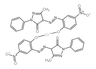 cas no 52256-37-8 is 2,4-Dihydro-4-[(2-hydroxy-5-nitrophenyl)azo]-5-methyl-2-phenyl-3H-pyrazol-3-one chromium complex