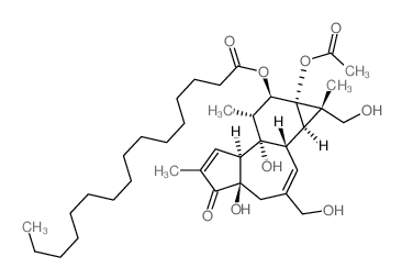 cas no 53202-98-5 is Hexadecanoic acid,(1S,1aR,1bS,4aR,7aS,7bS,8R,9R,9aS)-9a-(acetyloxy)-1a,1b,4,4a,5,7a,7b,8,9,9a-decahydro-4a,7b-dihydroxy-1,3-bis(hydroxymethyl)-1,6,8-trimethyl-5-oxo-1H-cyclopropa[3,4]benz[1,2-e]azulen