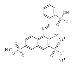 cas no 53669-45-7 is trisodium 4-[(o-arsonophenyl)azo]-3-oxidonaphthalene-2,7-disulphonate