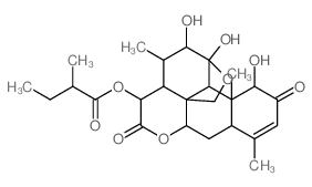 cas no 53683-73-1 is Picras-3-ene-2,16-dione, 11,20-epoxy-1,11,12-trihydroxy-15- (2-methyl-1-oxobutoxy)-, (1.beta.,11.beta.,12.alpha.,15.vwr.)-