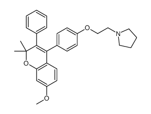 cas no 53996-41-1 is 1-[2-[4-(2,2-Dimethyl-7-methoxy-3-phenyl-2H-1-benzopyran-4-yl)phenoxy]ethyl]pyrrolidine