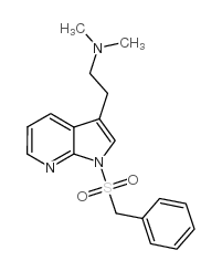 cas no 554452-55-0 is 1H-Pyrrolo[2,3-b]pyridine-3-ethanamine, N,N-dimethyl-1-[(phenylmethyl)sulfonyl]-