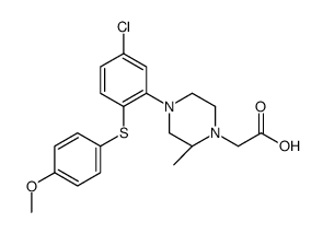 cas no 556113-62-3 is (2R)-4-[5-Chloro-2-[(4-methoxyphenyl)thio]phenyl]-2-methyl-1-piperazineacetic acid