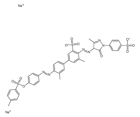 cas no 55698-26-5 is disodium,3-methyl-5-[3-methyl-4-[[4-(4-methylphenyl)sulfonyloxyphenyl]diazenyl]phenyl]-2-[[3-methyl-5-oxo-1-(4-sulfonatophenyl)-4H-pyrazol-4-yl]diazenyl]benzenesulfonate