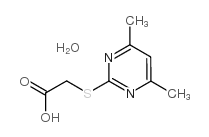 cas no 55749-30-9 is 2-(Carboxymethylthio)-4,6-dimethylpyrimidine monohydrate